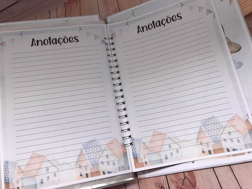 Miniatura: Porta documentos A4 encadernado - Avião Aquarelado