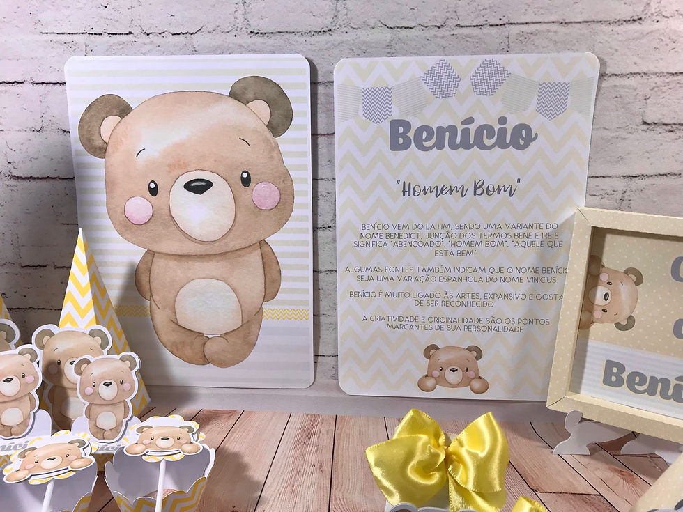 Miniatura: Kit É só um bolinho - Ursinho amarelo e cinza