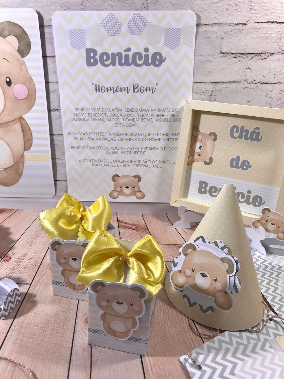 Miniatura: Kit É só um bolinho - Ursinho amarelo e cinza