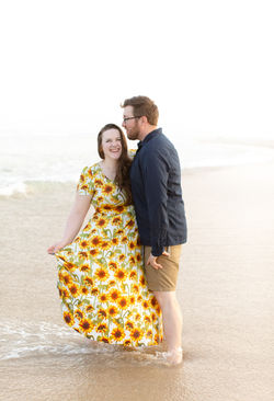 Grace and husband on beach