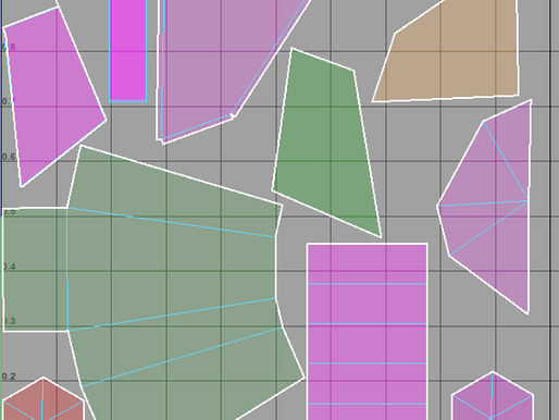 UV unwrapping low poly spaceship.