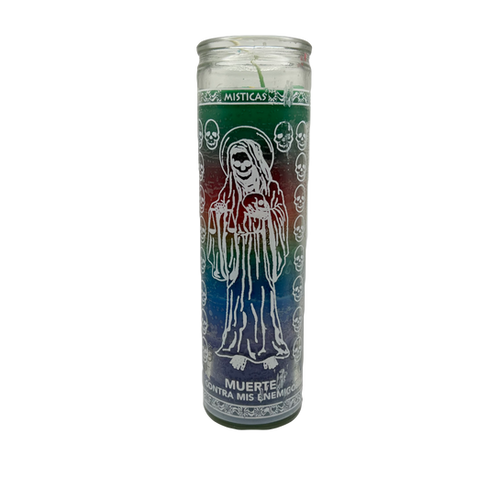 Santisima Muerte (Santa Muerte) 7 Day, 7 Color Candle CRYSTAL + CRAFT