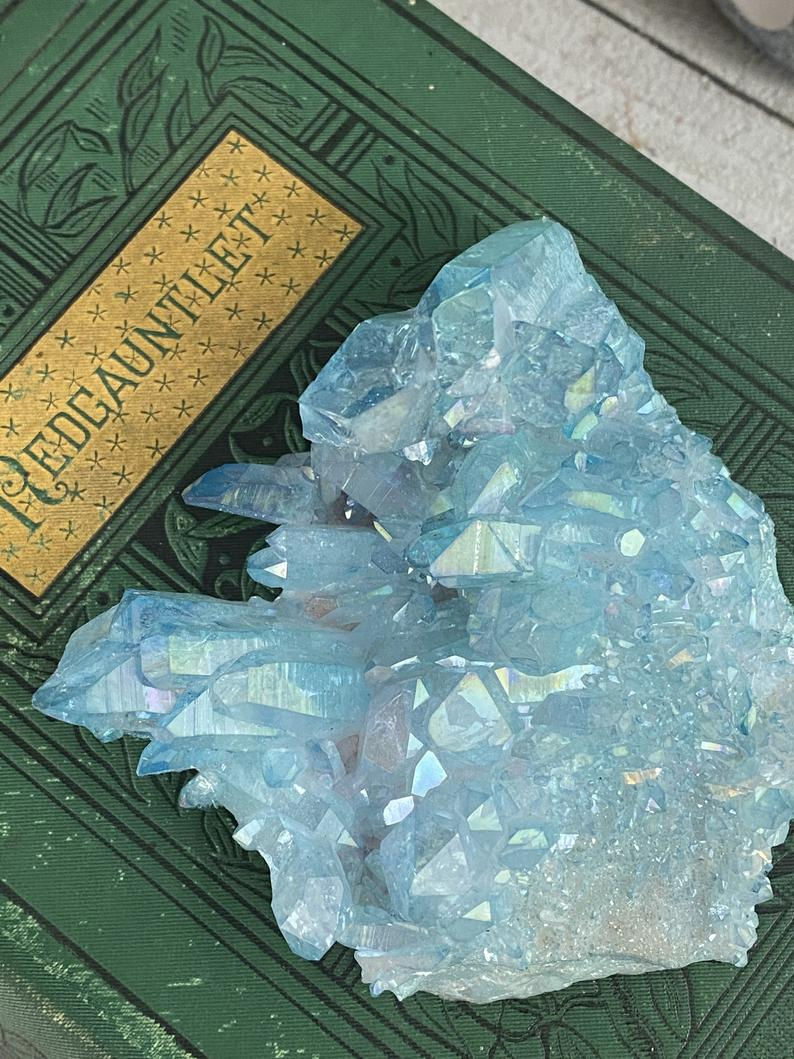 Thumbnail: Aqua Aura Quartz Crystal Cluster
