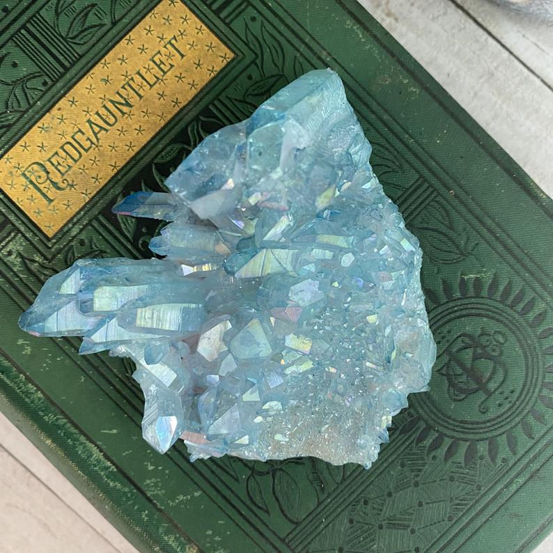 Thumbnail: Aqua Aura Quartz Crystal Cluster