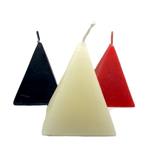 Pyramid Candle Red, Black or White CRYSTAL + CRAFT