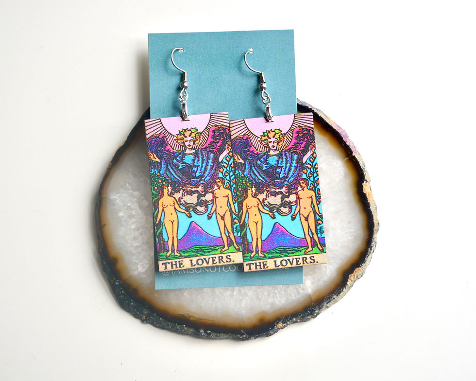 The Lovers Tarot Card Earrings