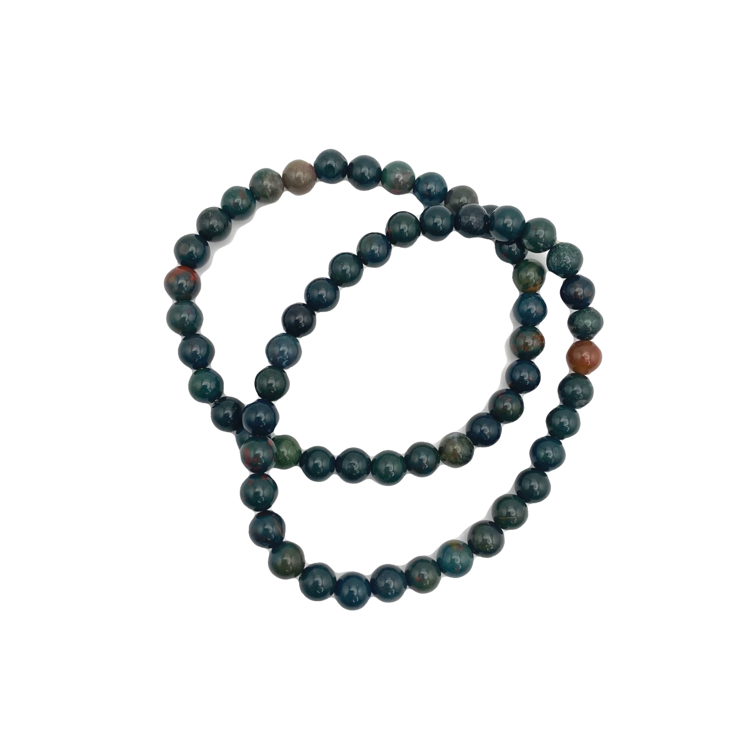 Bloodstone Stretch Bead Bracelet