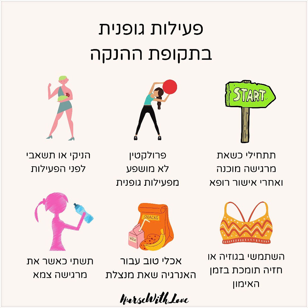 פעילות גופנית בתקופת ההנקה