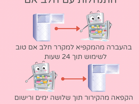 הנחיות טיפול ואחסון של חלב אם