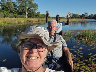 Paula en Cor tijdens hun reis door Namibie en Botswana