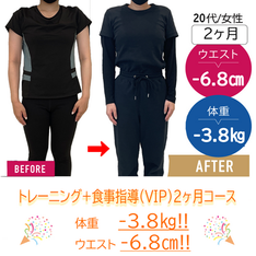 20代女性・2ヶ月でウエスト-6.8cm