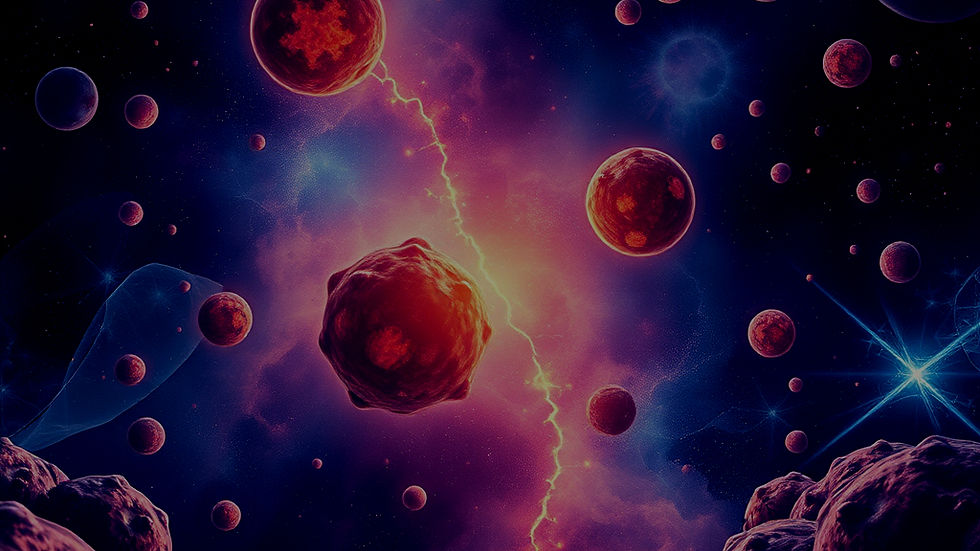 I want a iluustration of biology of cells as Universe .jpg