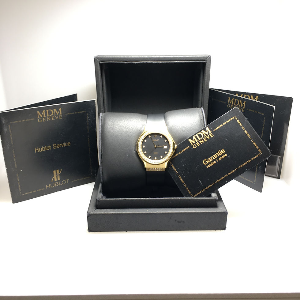 Thumbnail: Hublot Classic MDM, 18 karaat geelgoud met diamanten