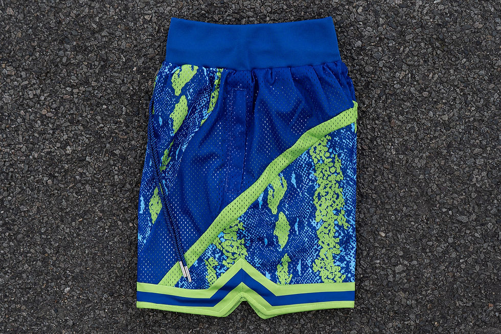 Thumbnail: NY Serpent Basketball Shorts "Lime Blue"