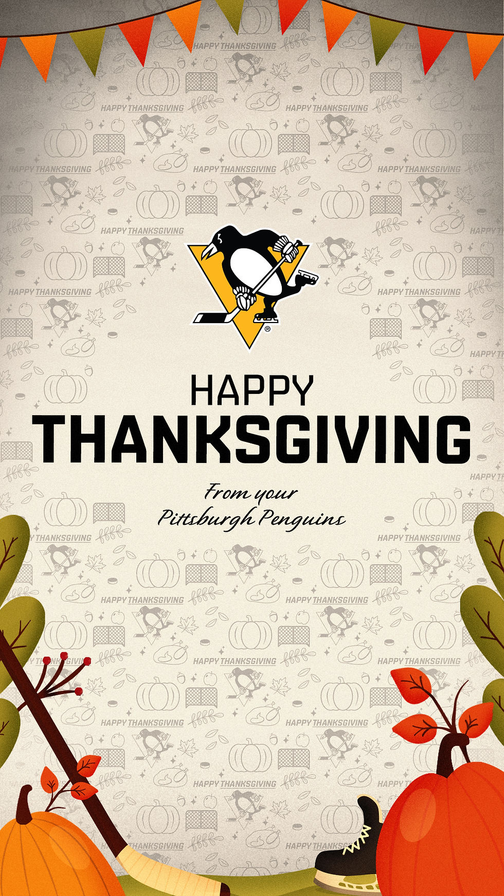 Penguins Thanksgiving 9x16