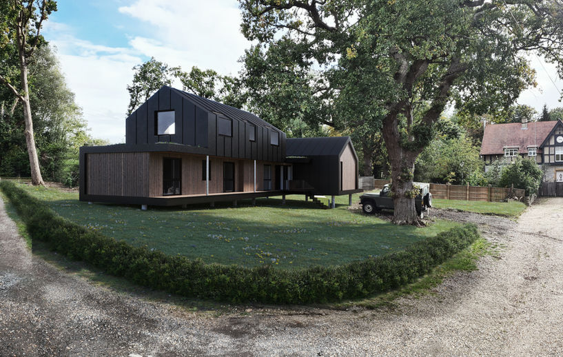 Architectural render of stables in situ