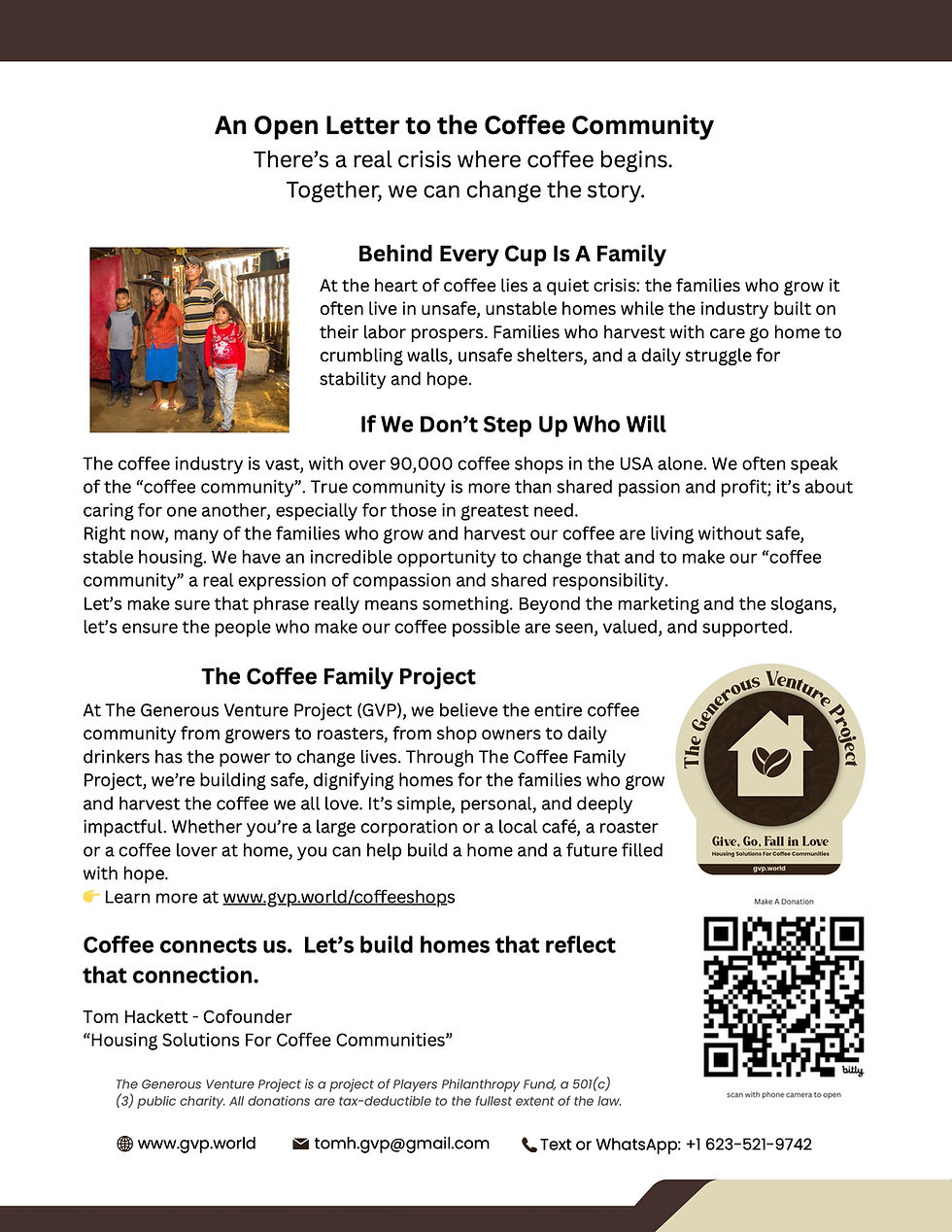 An Open Letter To The Coffee Community