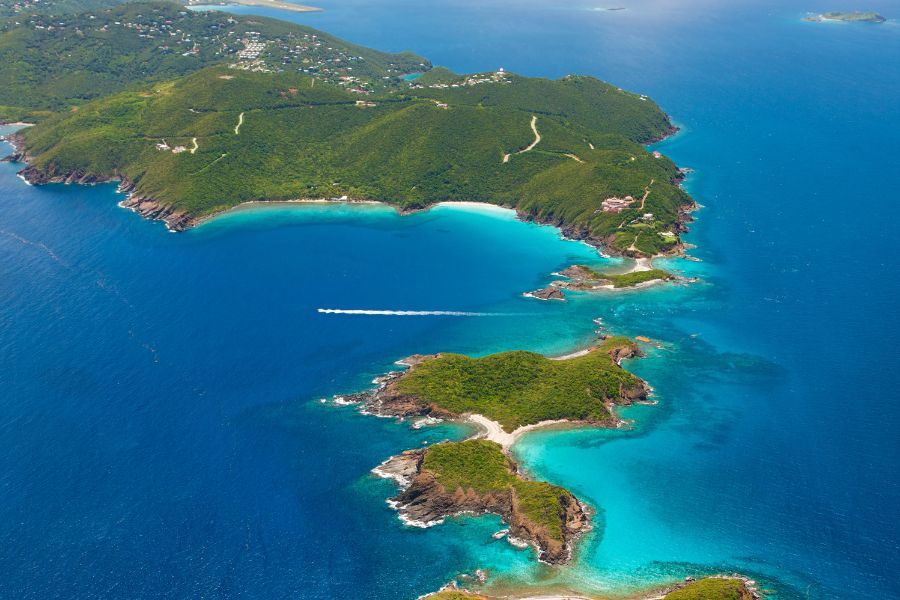 View of St. Thomas from the air