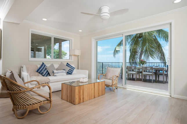 Front room in a St. Thomas villa with ocean view