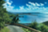 A windy road with a stunning view in St. Thomas