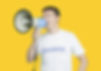 Xenonex team member speaking into a megaphone