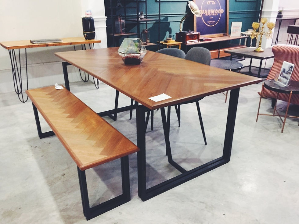 Thumbnail: DOSHTA NYATOH HERRINGBONE DINING TABLE (6-8 pax) TABLE ONLY
