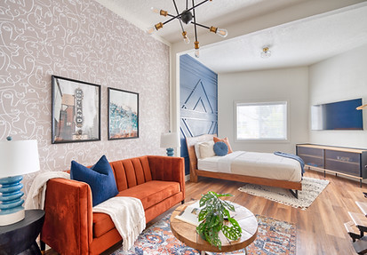 Thoughtfully designed Airbnb interior by Greylyn Wayne with modern furnishings and a welcoming atmosphere in Portland, Oregon