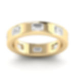 Emerald Inlay Band 14KT yellow gold white gold rose gold 2.50CTW