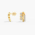Thumbnail: Small Stacked Trio Studs 14KT yellow gold white gold rose gold 1ctw