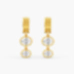 Aura Oval Double Drop Earrings 14KT yellow gold white gold rose gold 3ctw