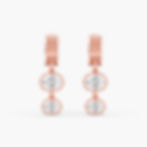 Thumbnail: Aura Oval Double Drop Earrings 14KT yellow gold white gold rose gold 3ctw
