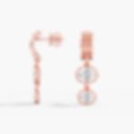 Thumbnail: Aura Oval Double Drop Earrings 14KT yellow gold white gold rose gold 3ctw