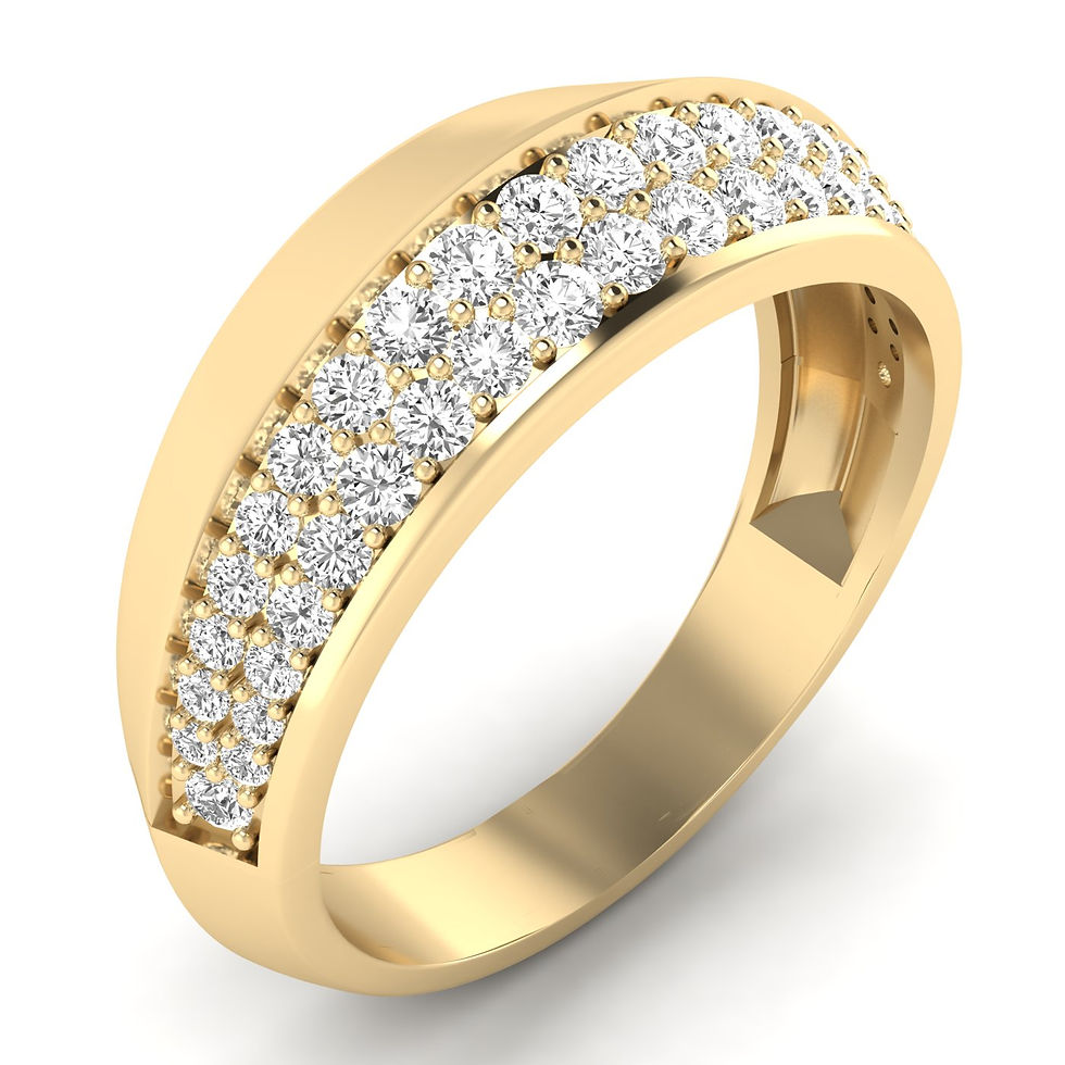 Thumbnail: Gold and Pave Knife Edge Ring 14KT yellow gold, white gold, rose gold 0.37CTW