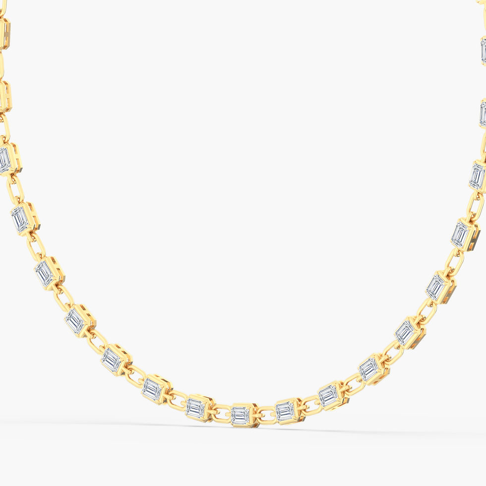 Emerald Link Necklace 14KT yellow gold white gold rose gold 10.25CTW