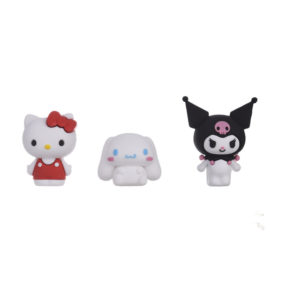 Hello Kitty, Cinnamoroll, and Kuromi 3D erasers set