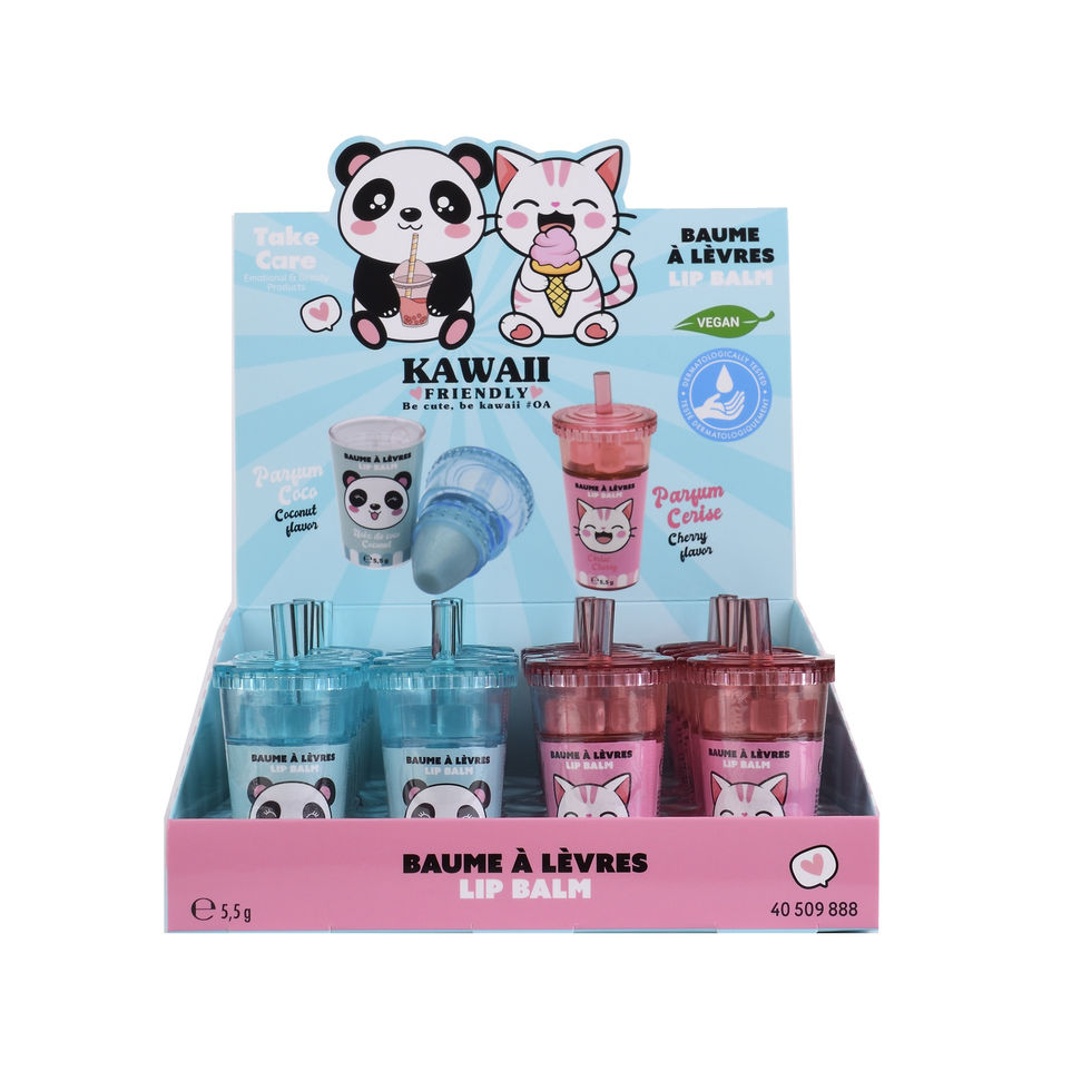 Take Care Kawai Friends Lipbalm Softsoda display box