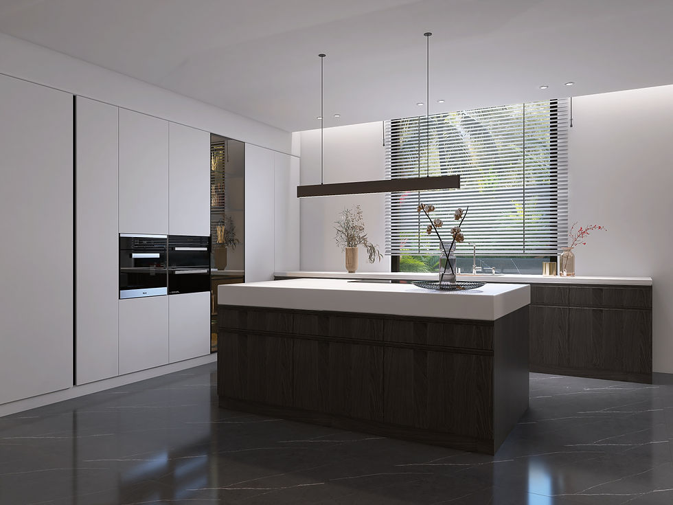 Cocina estilo minimalista diseñada por Lell Trevisan, decoración de interiores, estilo minimalista.