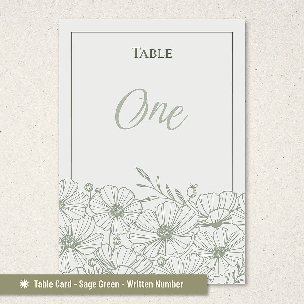 Thumbnail: Poppy Sage Green - Table Name Cards