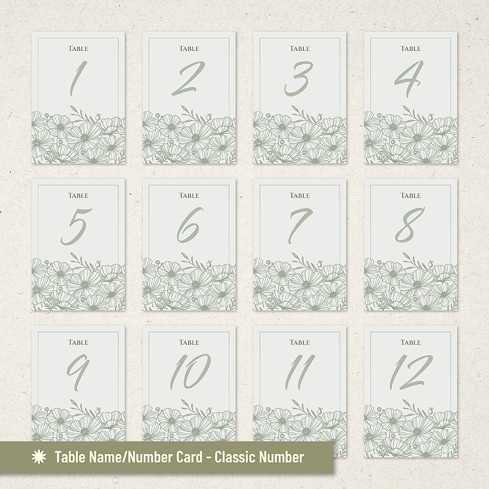 Thumbnail: Poppy Sage Green - Table Name Cards