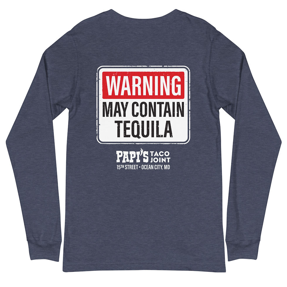 Thumbnail: WARNING MAY CONTAIN TEQUILA UNISEX LONG SLEEVE