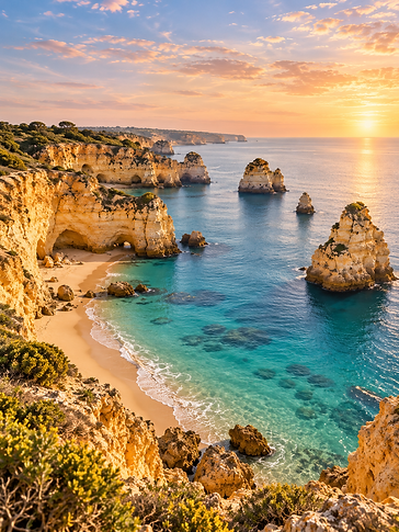 Crique dorée et falaises de l’Algarve.png