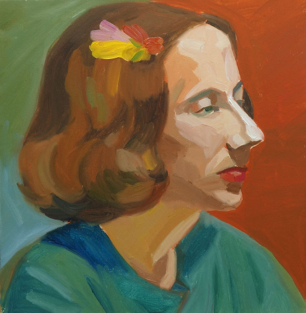 Woman with Flower Pin