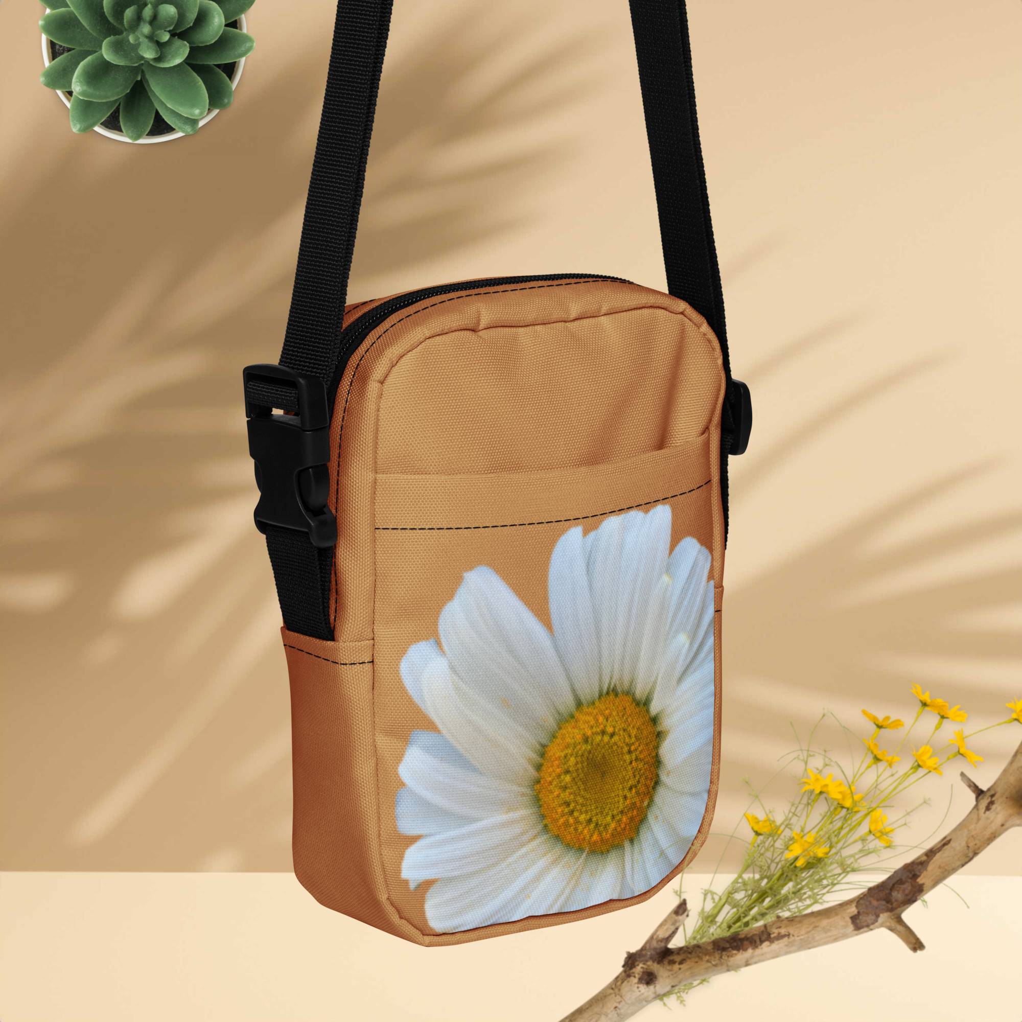 Mustard Jewel Utility Crossbody Bag