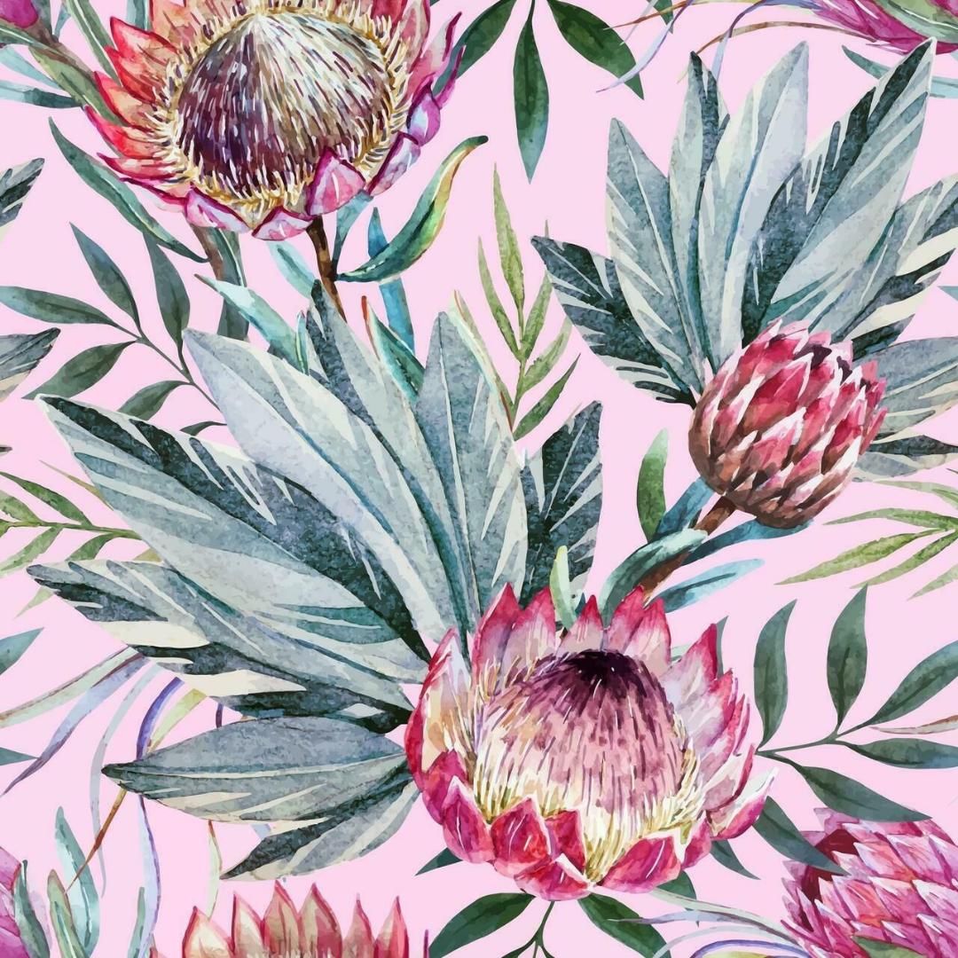 Tropical on Pink Decoupage Rice Paper by Dixie Belle Paint