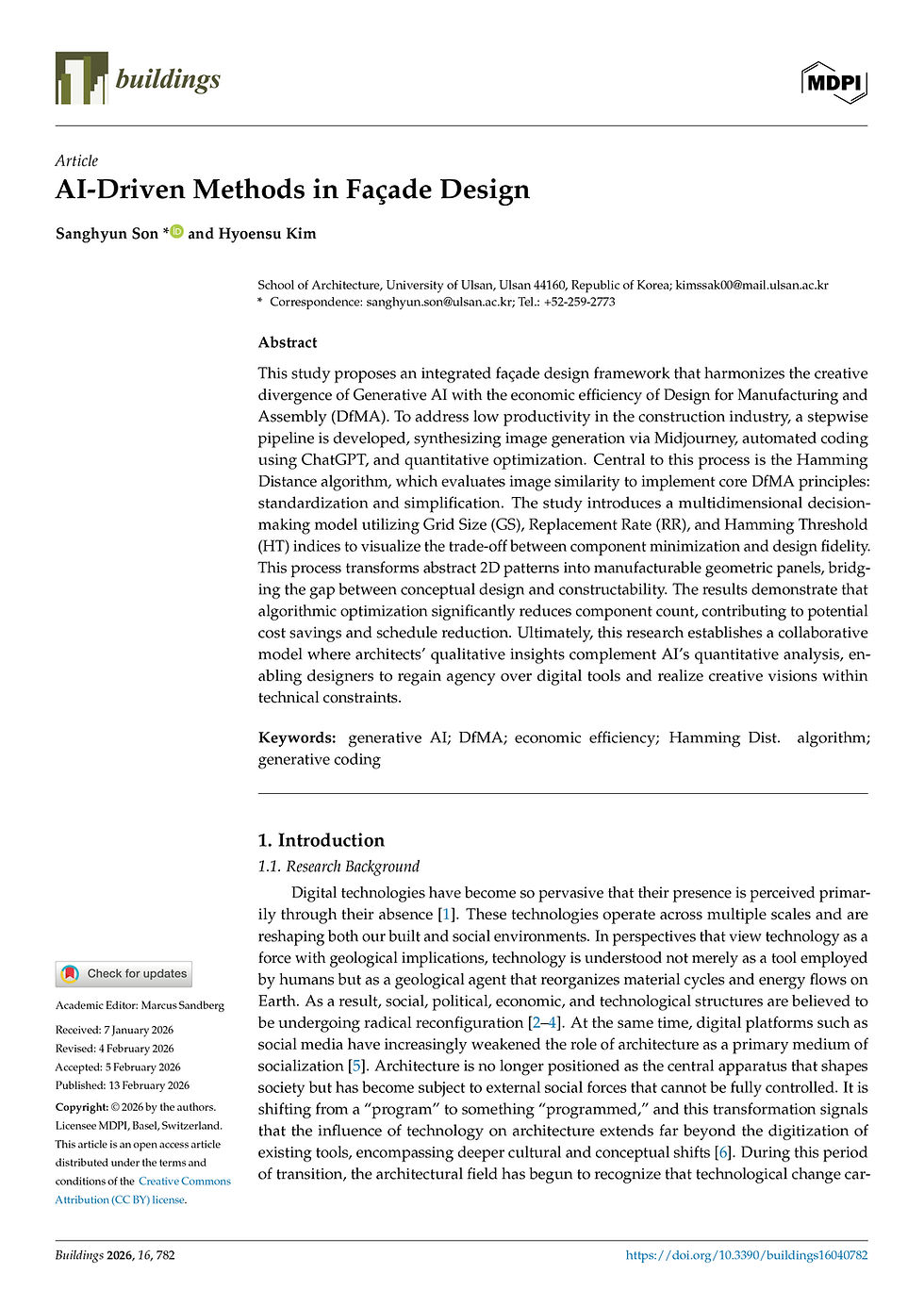 [SCIE] AI-Driven Methods in Façade Design