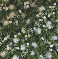 Fabric Green/White Florals