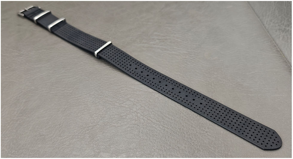 Thumbnail: Vented Rubber Nato with Floating Keeper for added adjustability. Can be made to any length and with fixed keepers