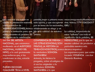 “HOMENAJE A LA MÚSICA TROPICAL “de la INTERNACIONAL SONORA SANTANERA.