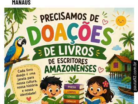Campanha arrecada livros de autores amazonenses para estudantes da Zona Leste de Manaus