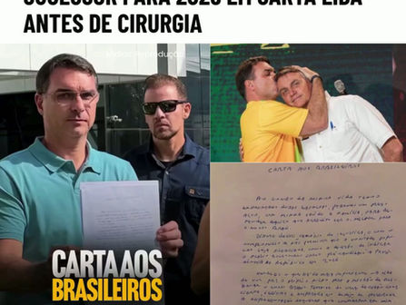 Bolsonaro oficializa Flávio como sucessor para 2026 em carta lida antes de cirurgia